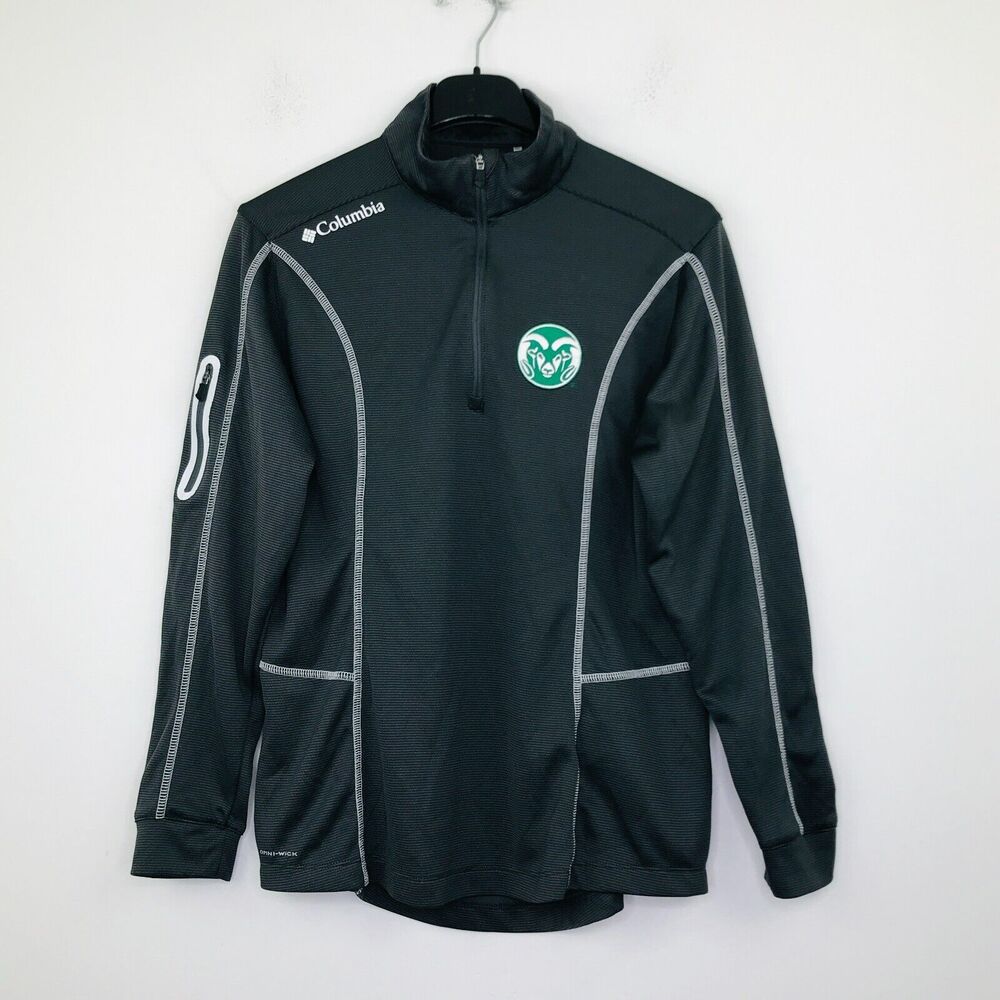 Columbia Golf M Jacket Gray Omni-Wick Shotgun 1/4 Zip Pullover Colorado Rams BP8